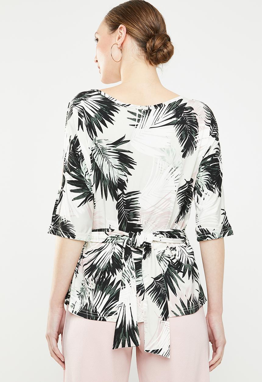 edit - Twist front top - black & white
