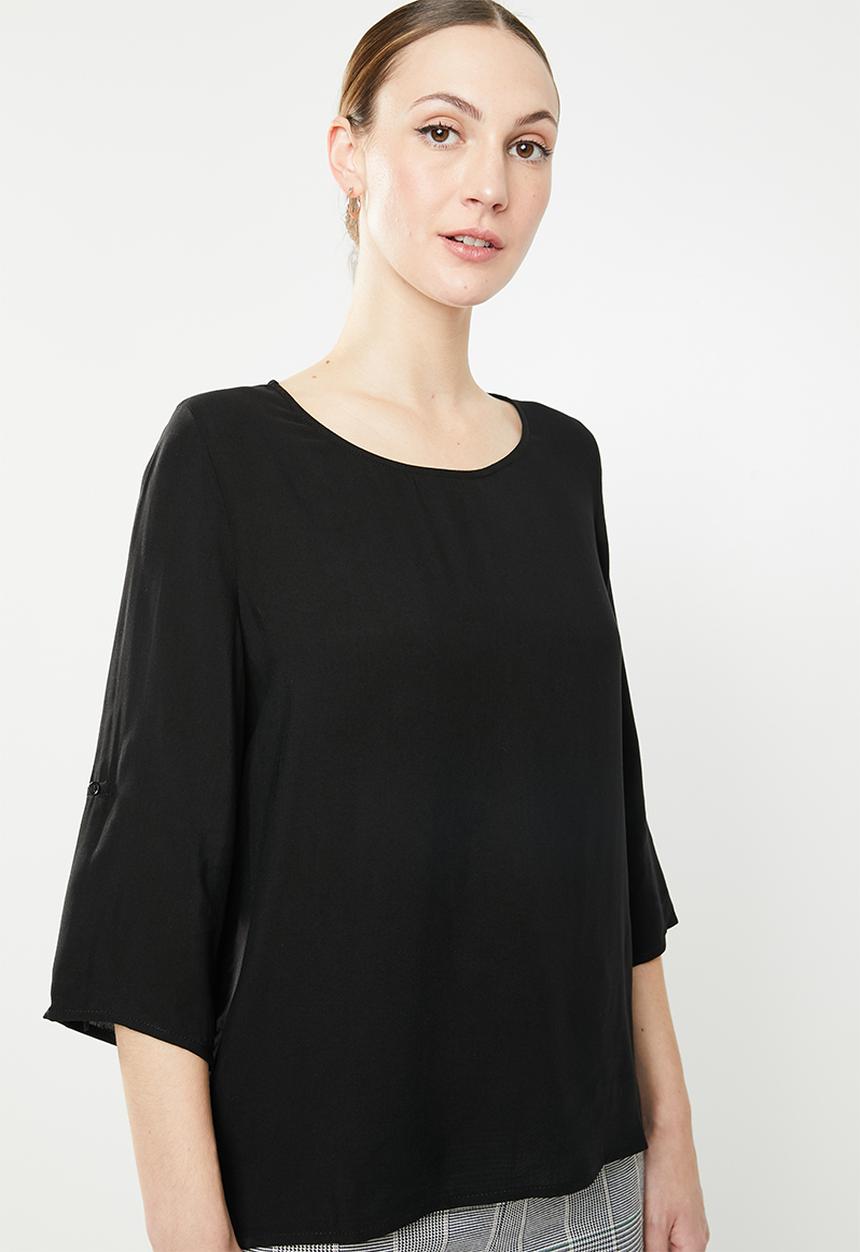 ONLY - Nine 3/4 sleeve top - black