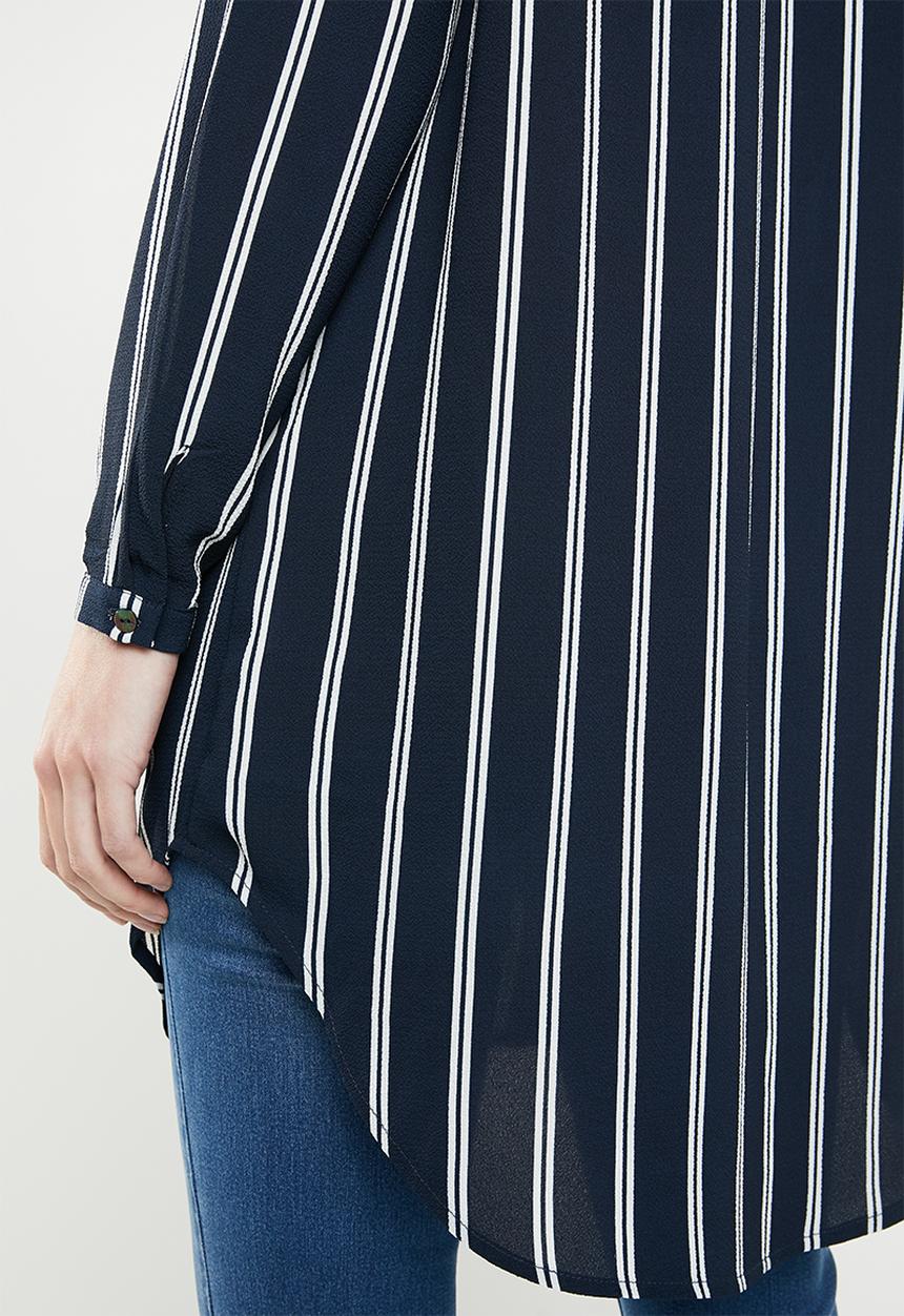 ONLY - Winner tunic top - navy & white