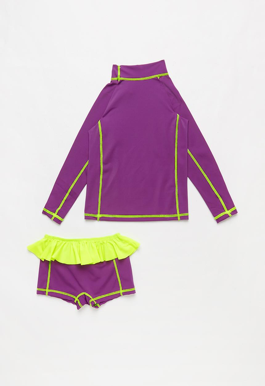 Lizzy - Dollliane 2 piece rashvest set - purple & green