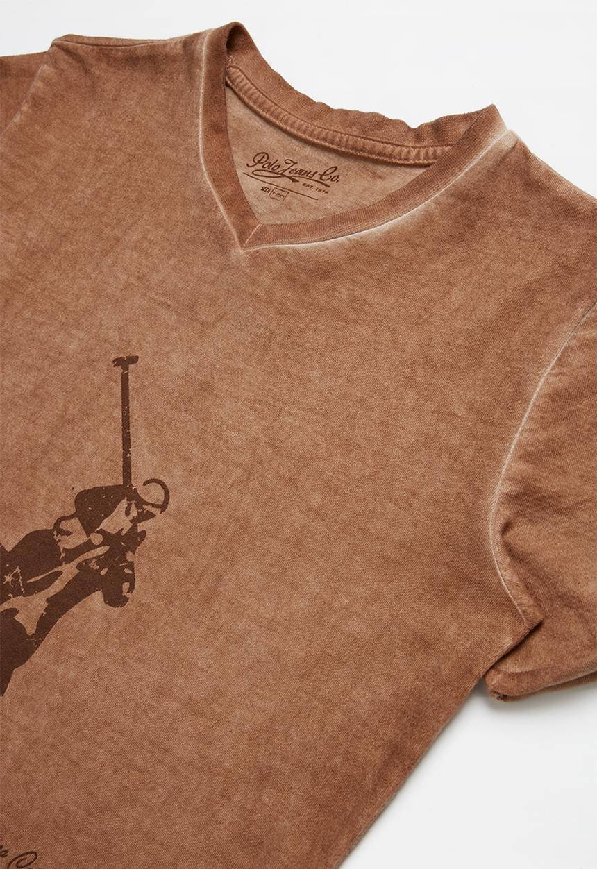 POLO - Bryce printed tee - rust