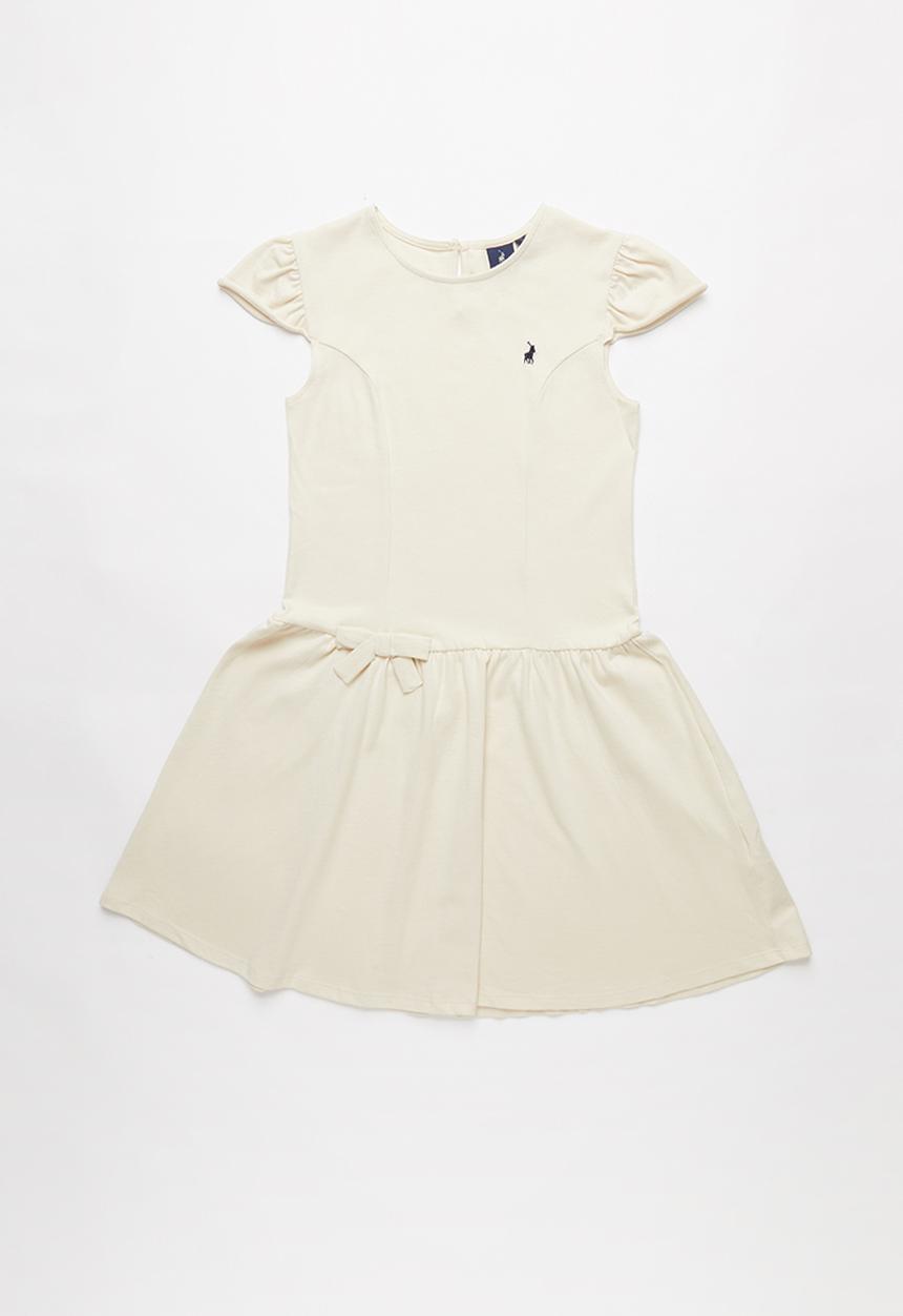 POLO - Hailey frilled sleeve dress - beige
