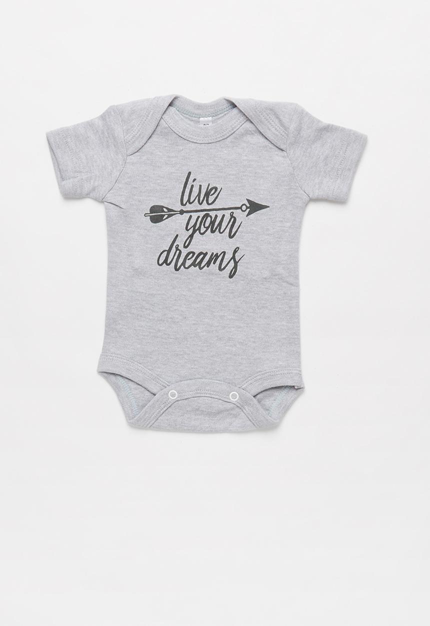 Funky Shop - Slogan baby grow - grey