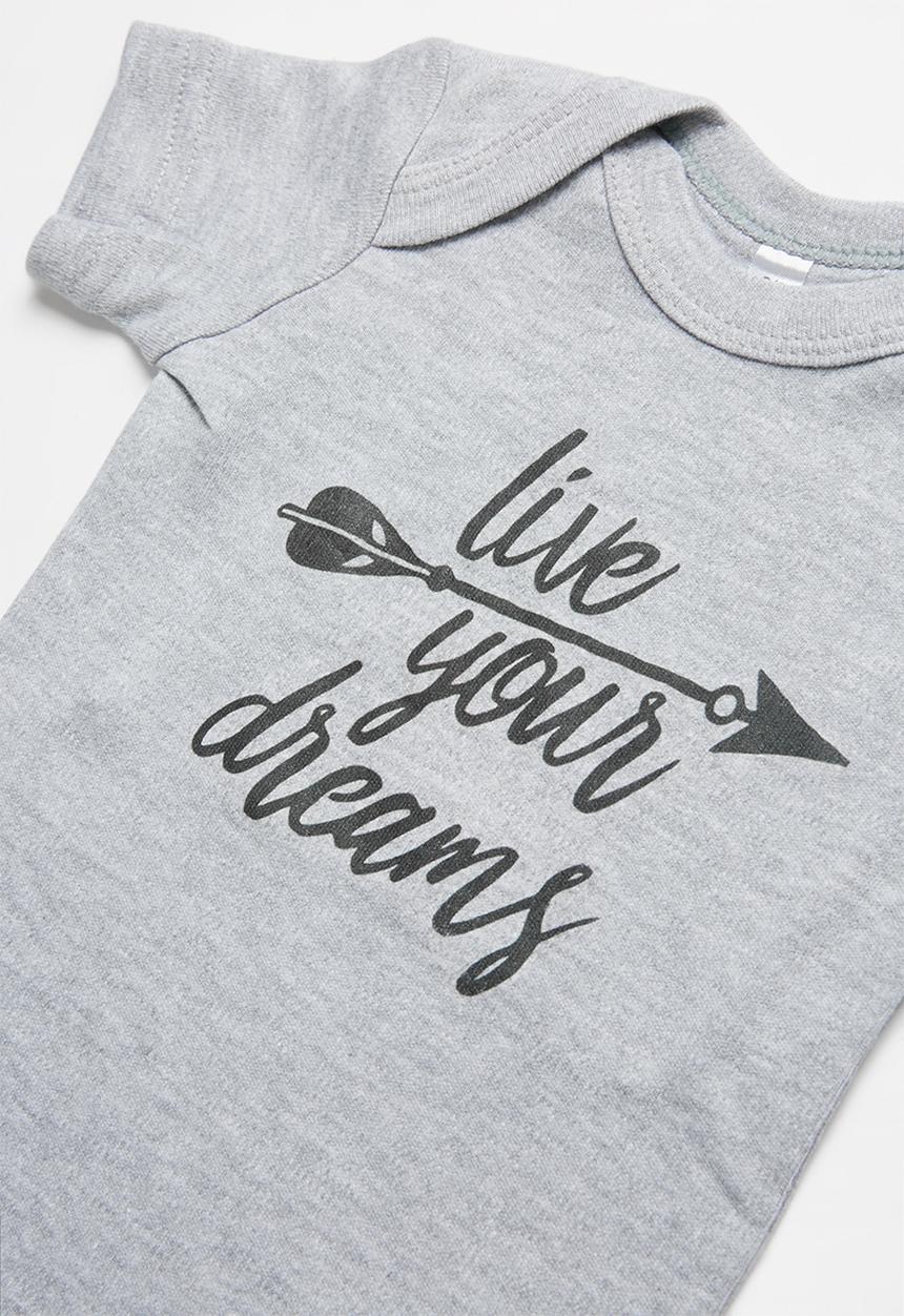 Funky Shop - Slogan baby grow - grey