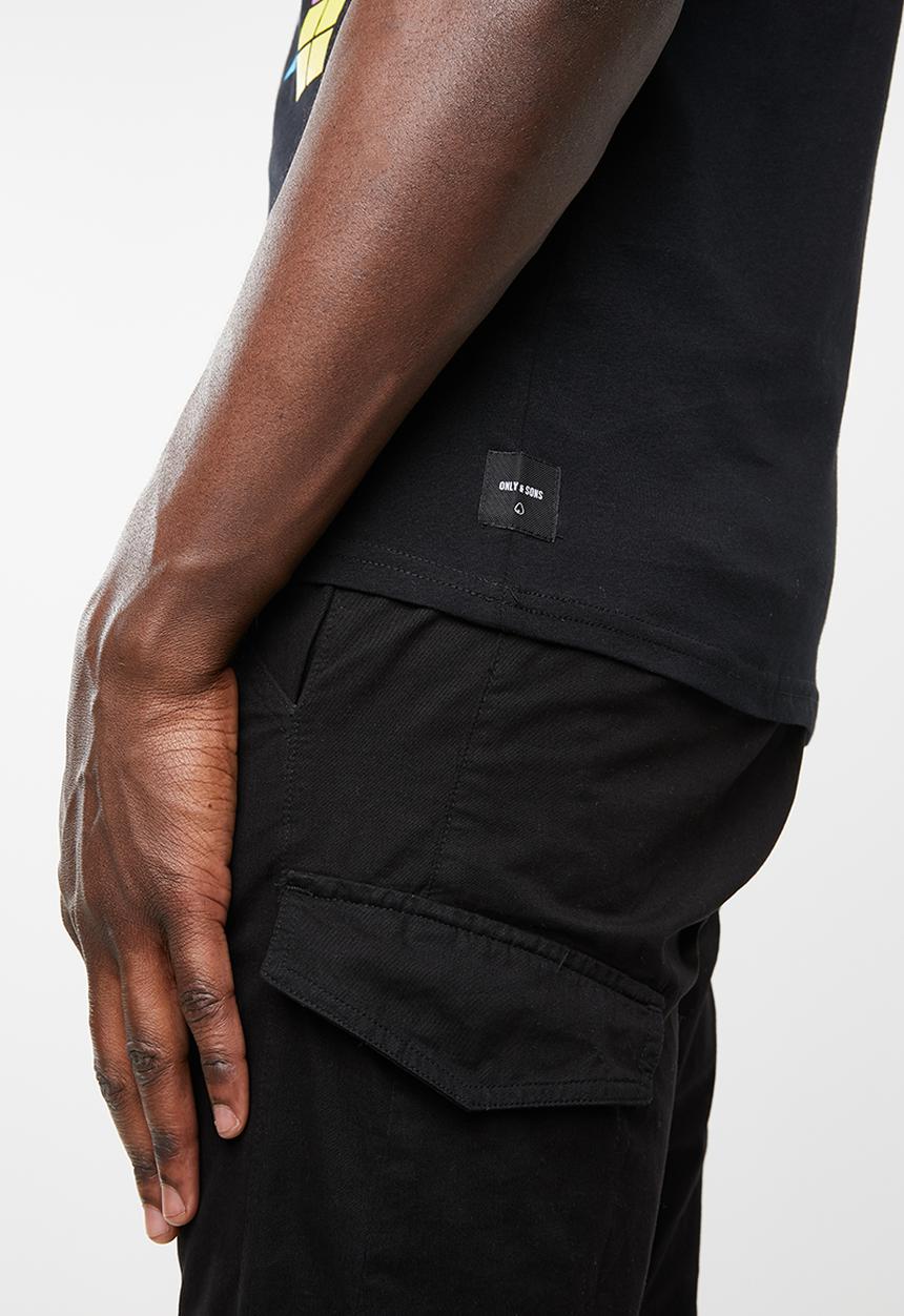 Only & Sons - Tetris short sleeve tee - black