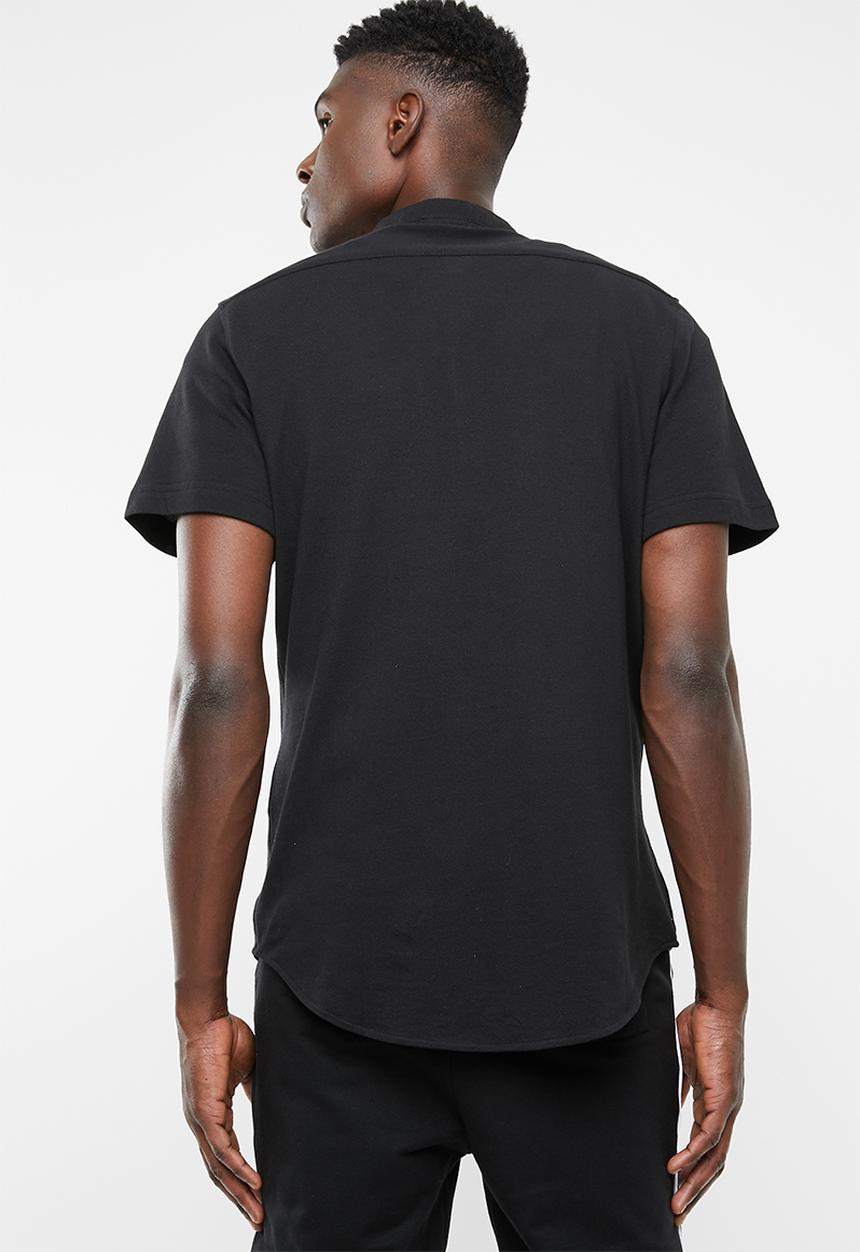 Superbalist - Pique knit mandarin shirt - black