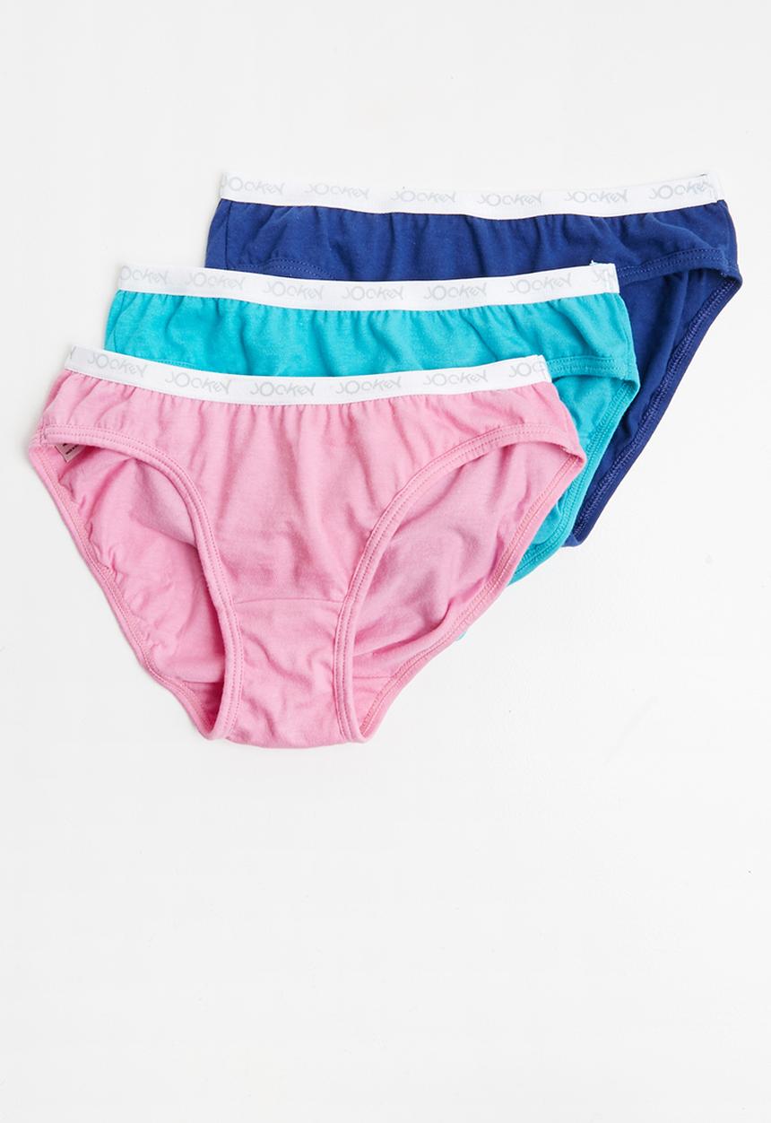 Jockey - 3 Pack girls plain French cut - multi