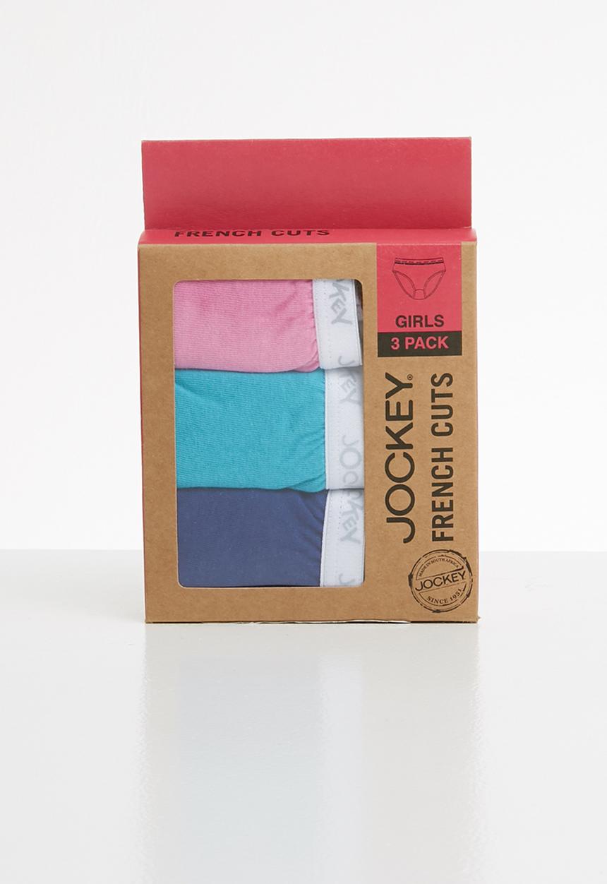 Jockey - 3 Pack girls plain French cut - multi