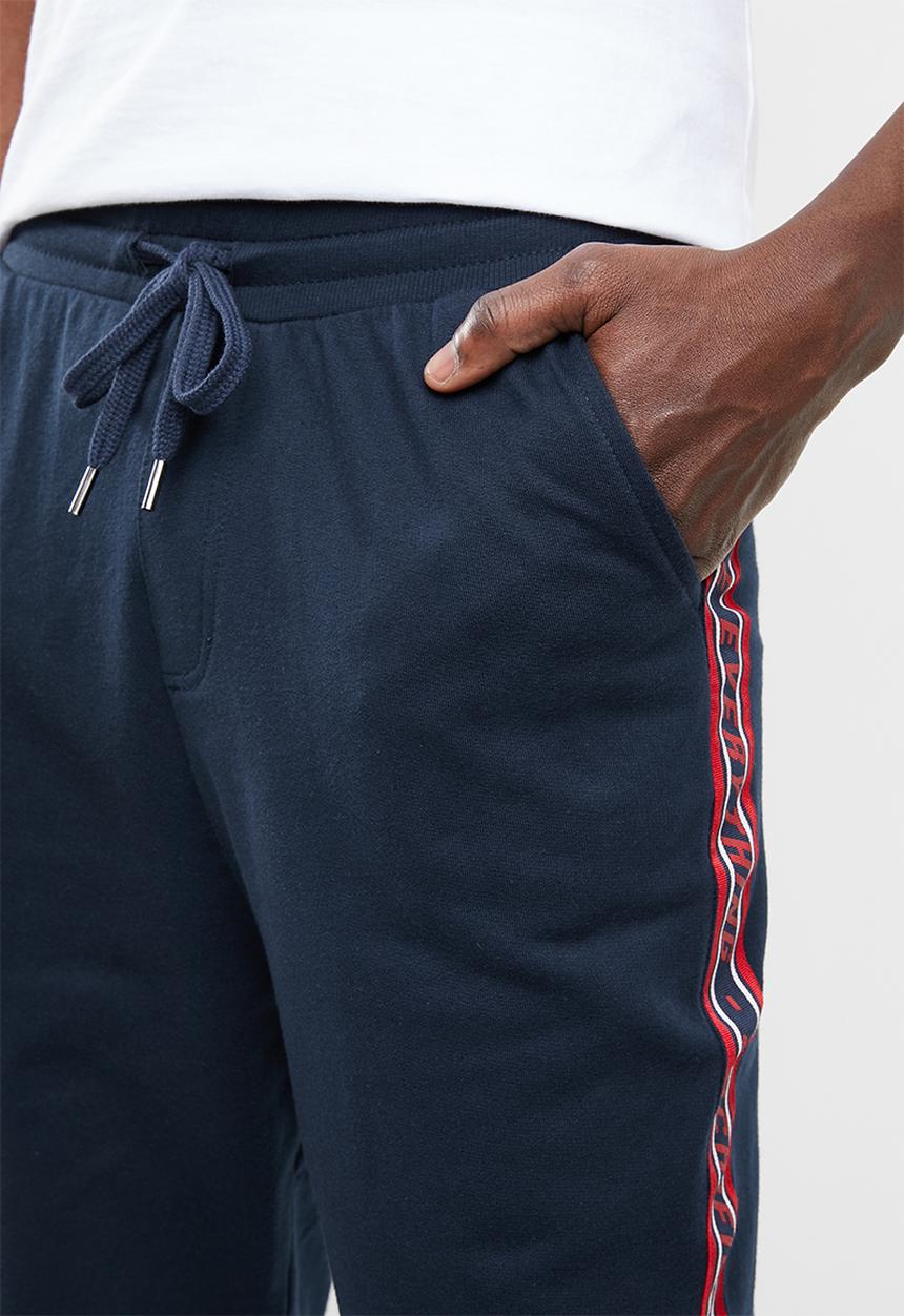 Superbalist - Slim fit printed tape sweatpant - navy & red 