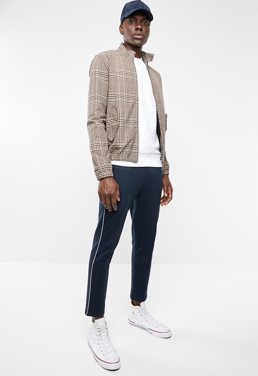 Superbalist - Tapered pintuck,piping cropped sweatpants - navy