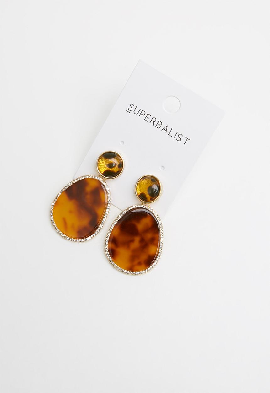 Superbalist - Lia animal print earrings - brown