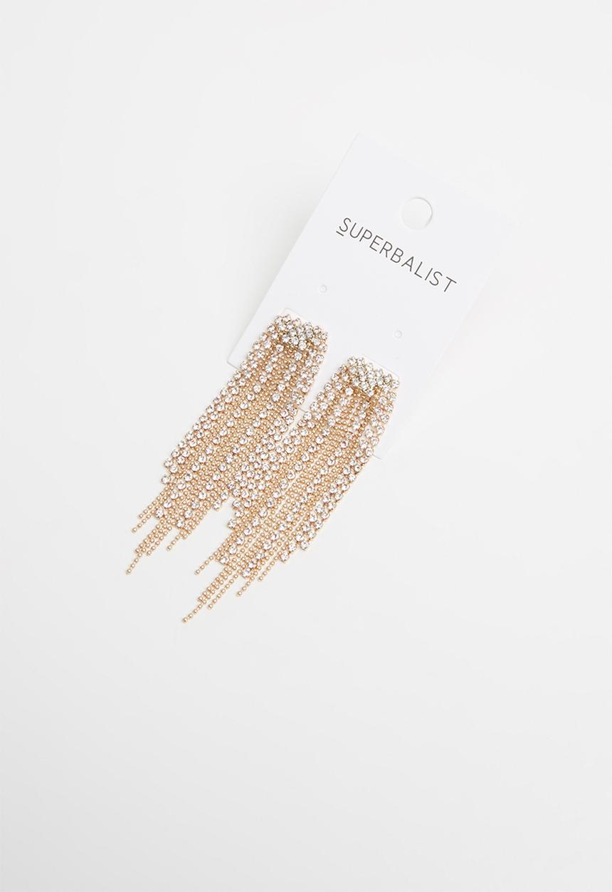 Superbalist - Grace curtain drop earrings - gold