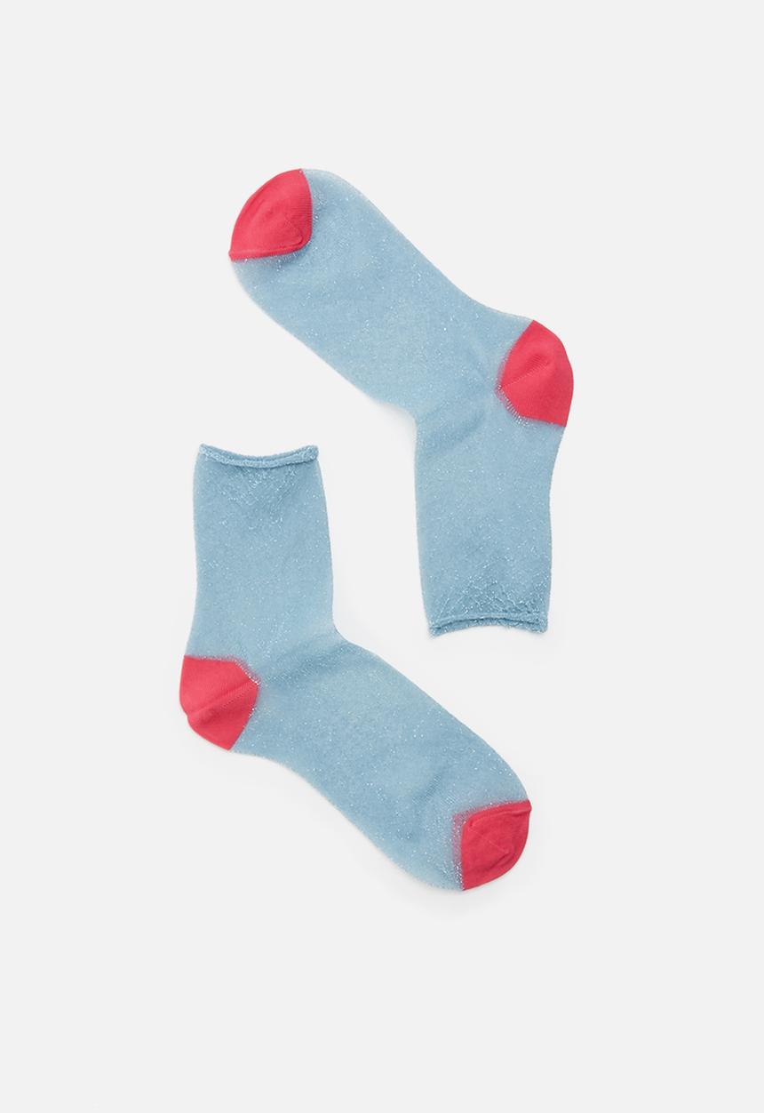 Hysteria - Emma hysteria ankle socks - blue & pink