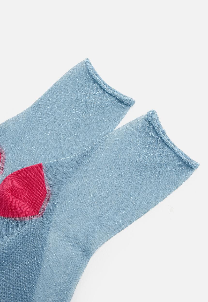 Hysteria - Emma hysteria ankle socks - blue & pink