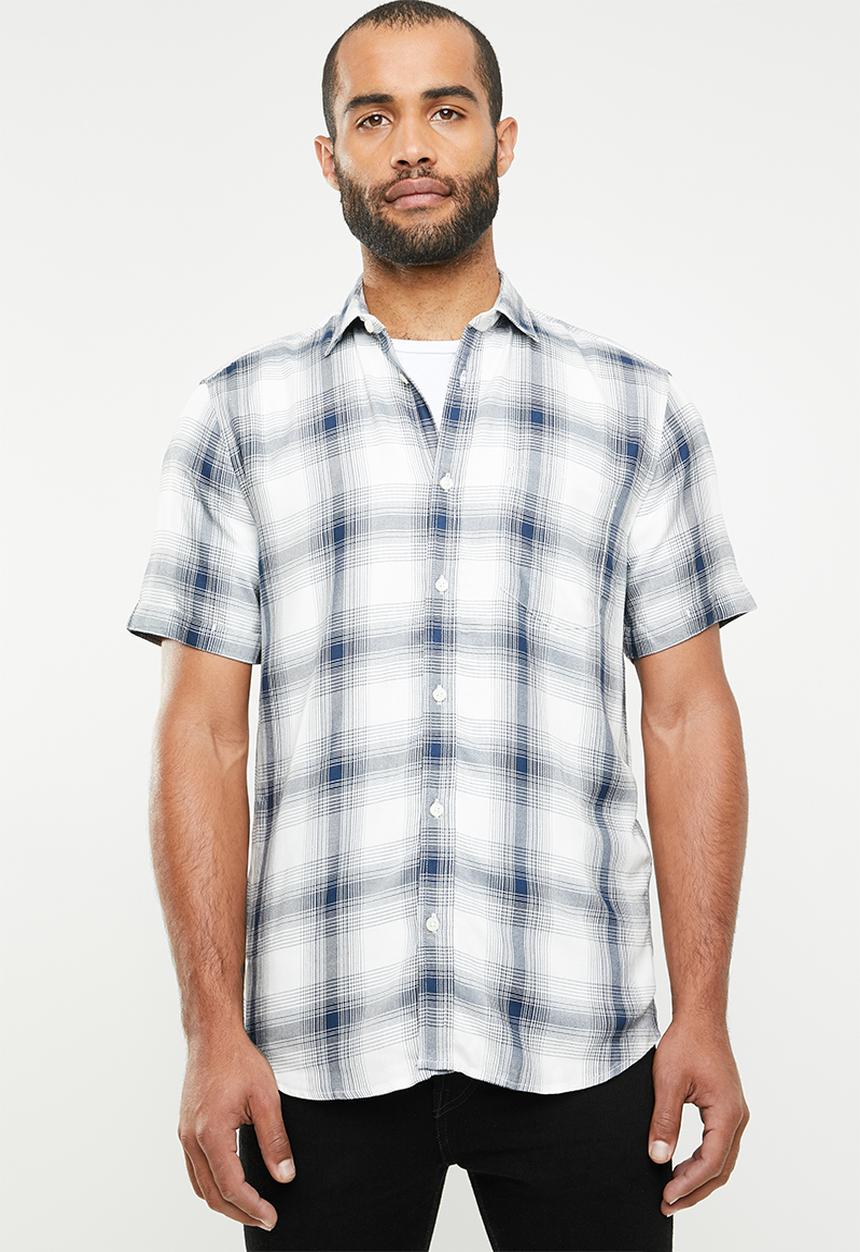 Only & Sons - Samy check shirt - blue & white