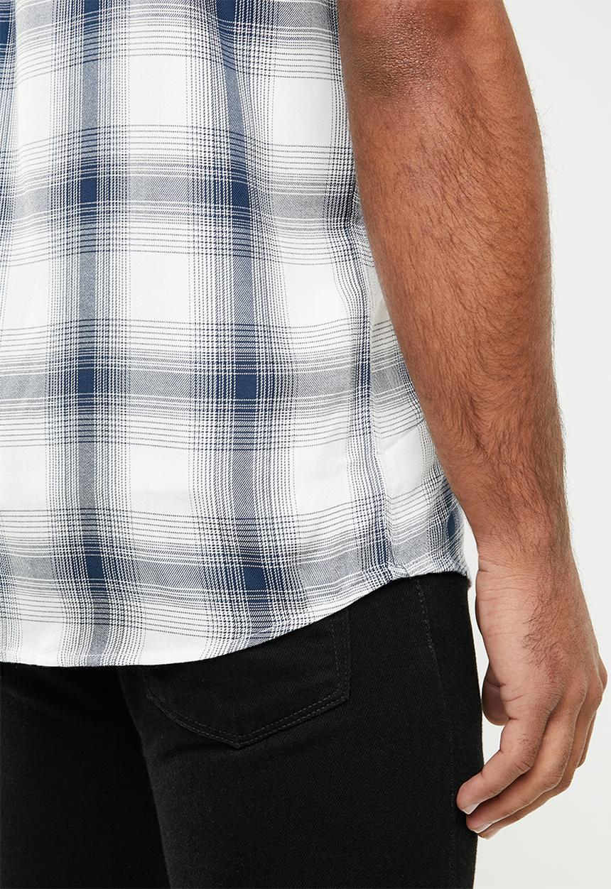 Only & Sons - Samy check shirt - blue & white