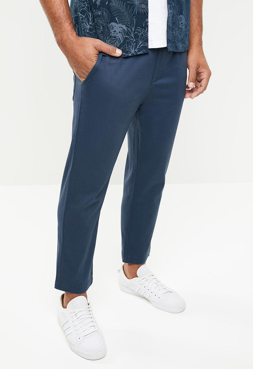 Only & Sons - Linus wide leg cropped pants - blue
