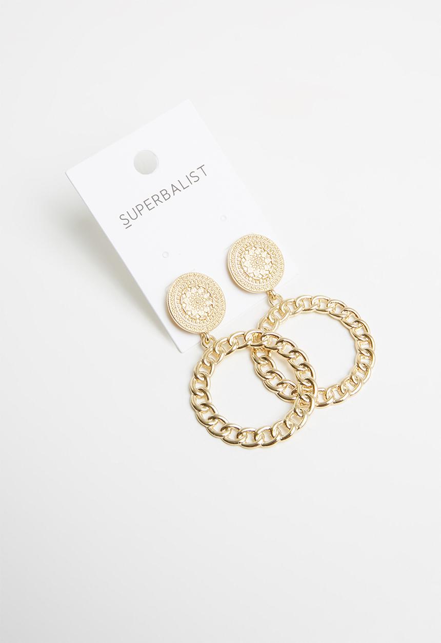 Superbalist - Vintage chain hoop earrings - gold