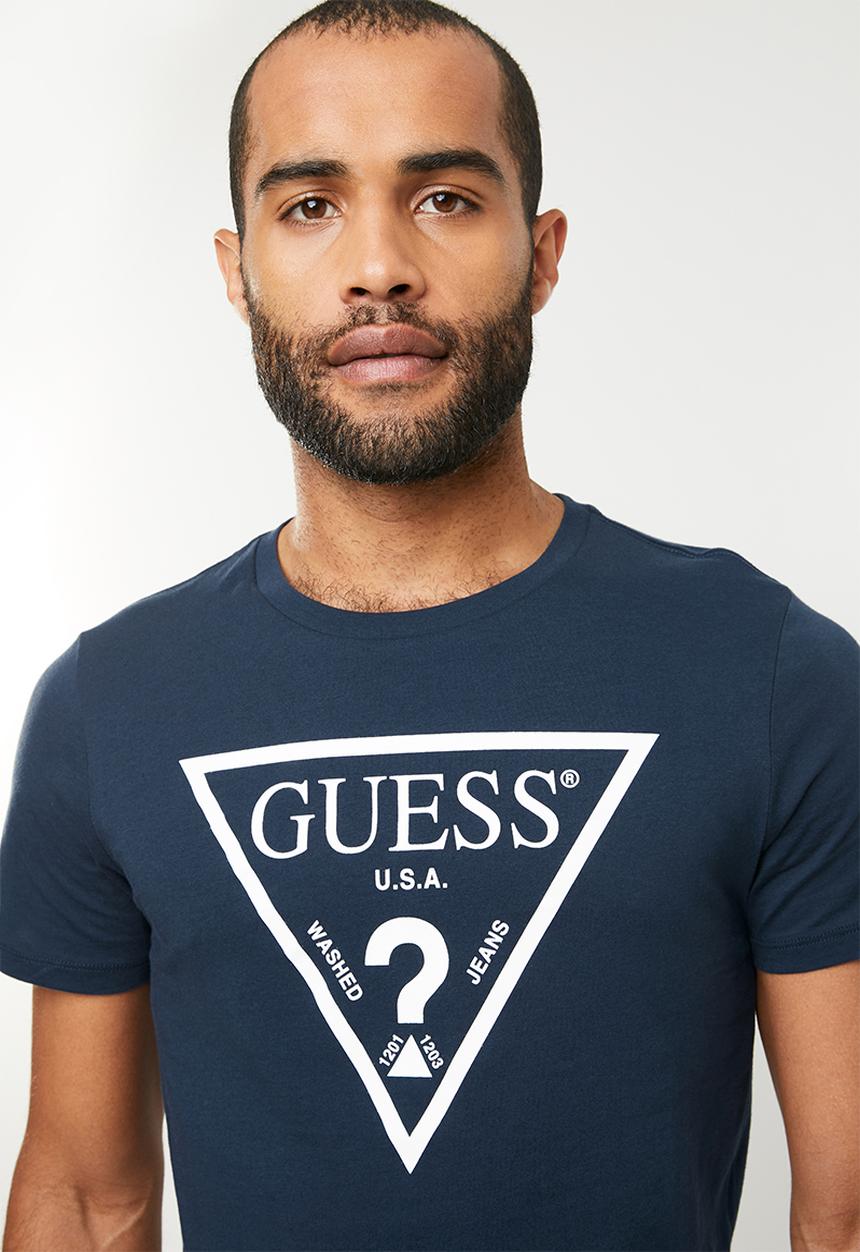 GUESS - Short sleeve core triangle tee - navy