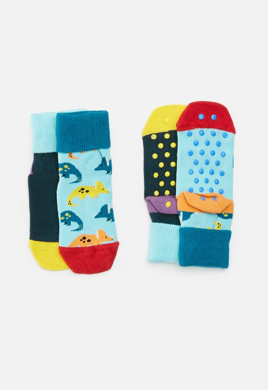 Happy Socks - 2-pack dinosaur anti-slip socks