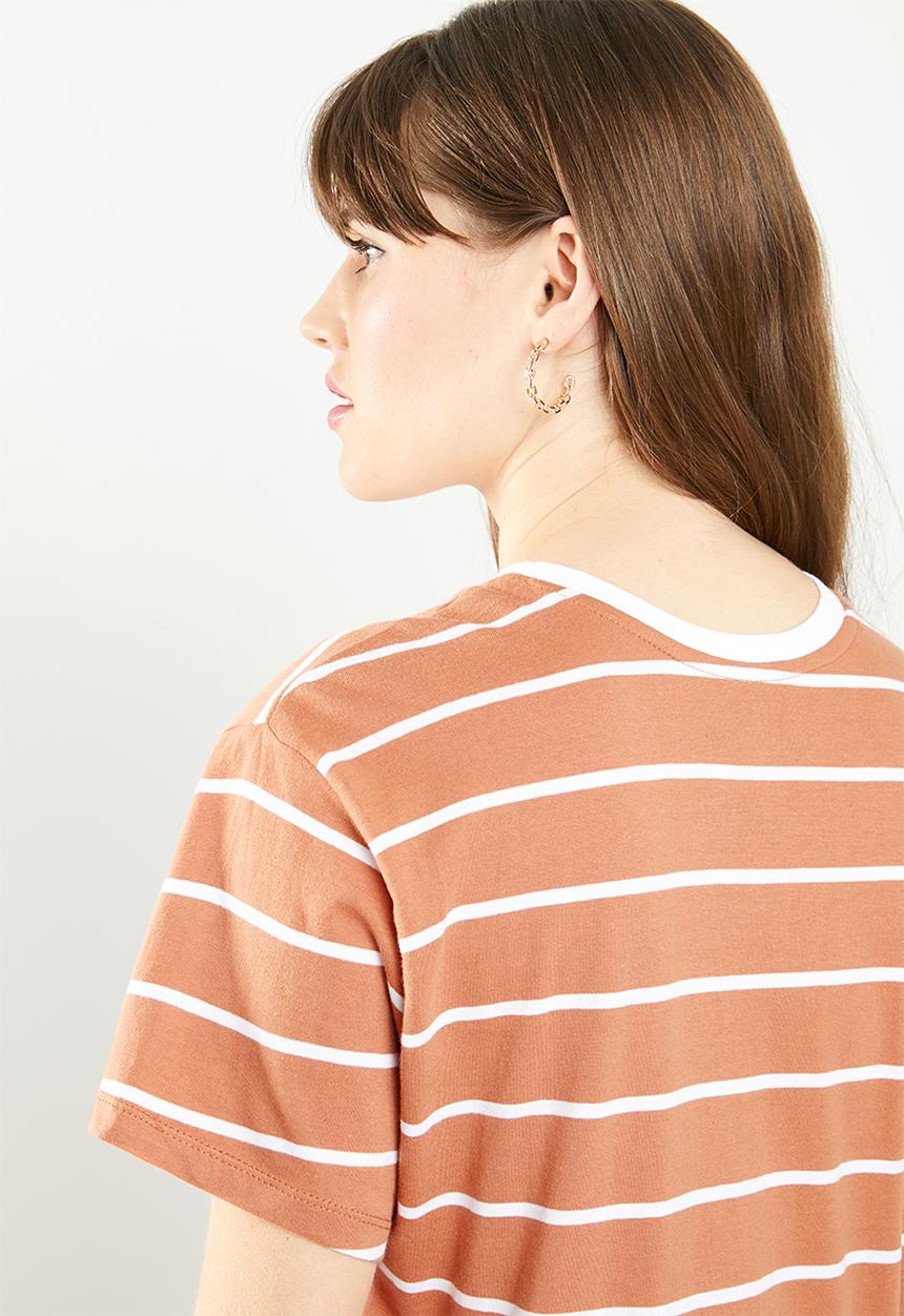 Cotton On - Classic slogan merci beaucoup tee - orange & white