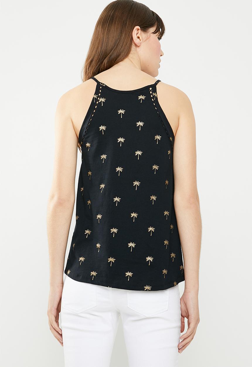 c(inch) - Basic cami - black & gold