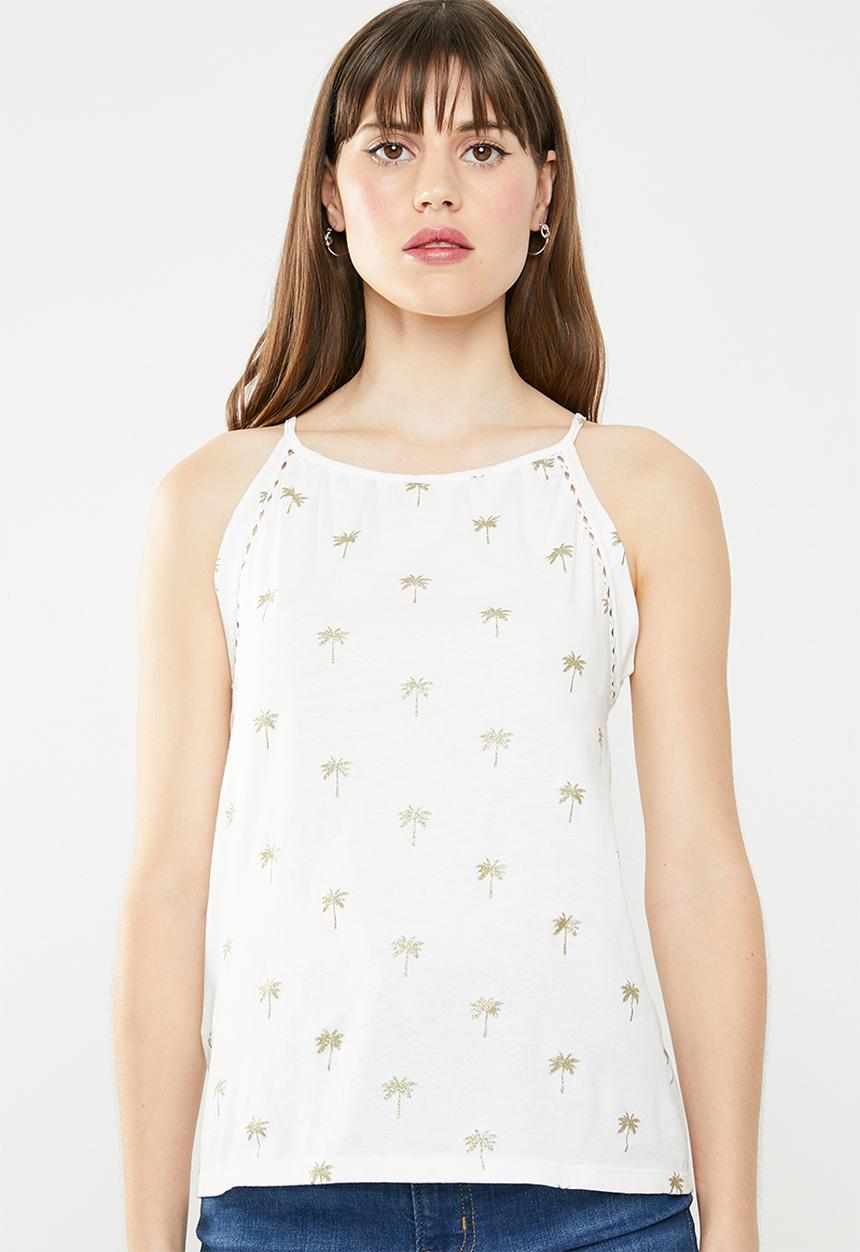 c(inch) - Basic cami - white & gold
