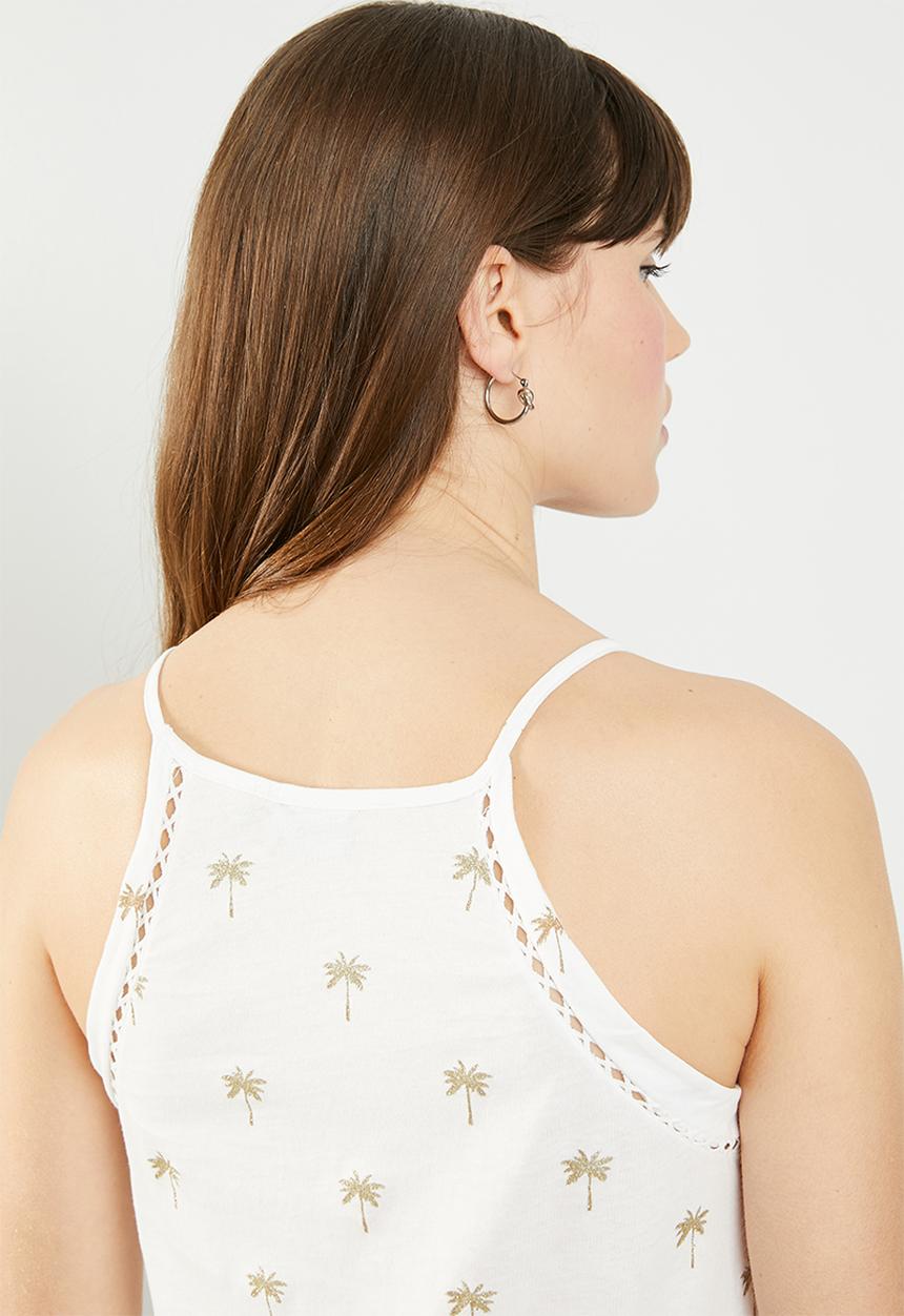 c(inch) - Basic cami - white & gold