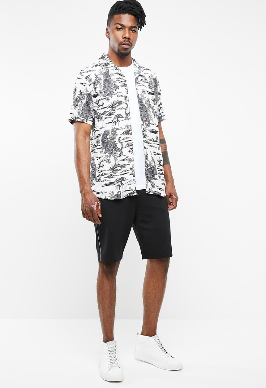 Only & Sons - Pilas tiger viscose shirt - white