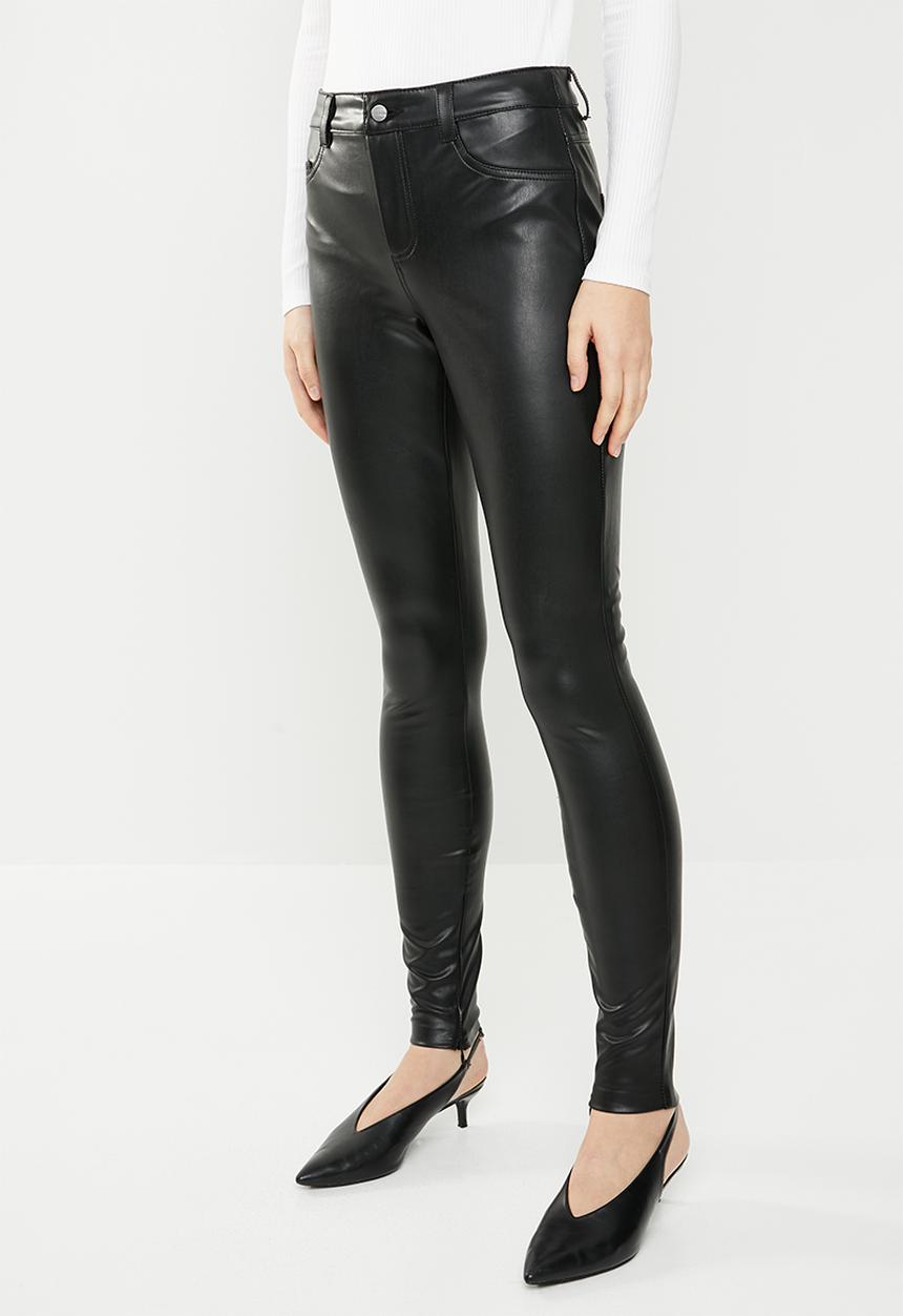 ONLY - Molly faux leather pants - black
