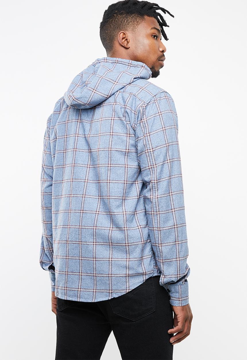 Hurley - Aaron hood long sleeve shirt - blue