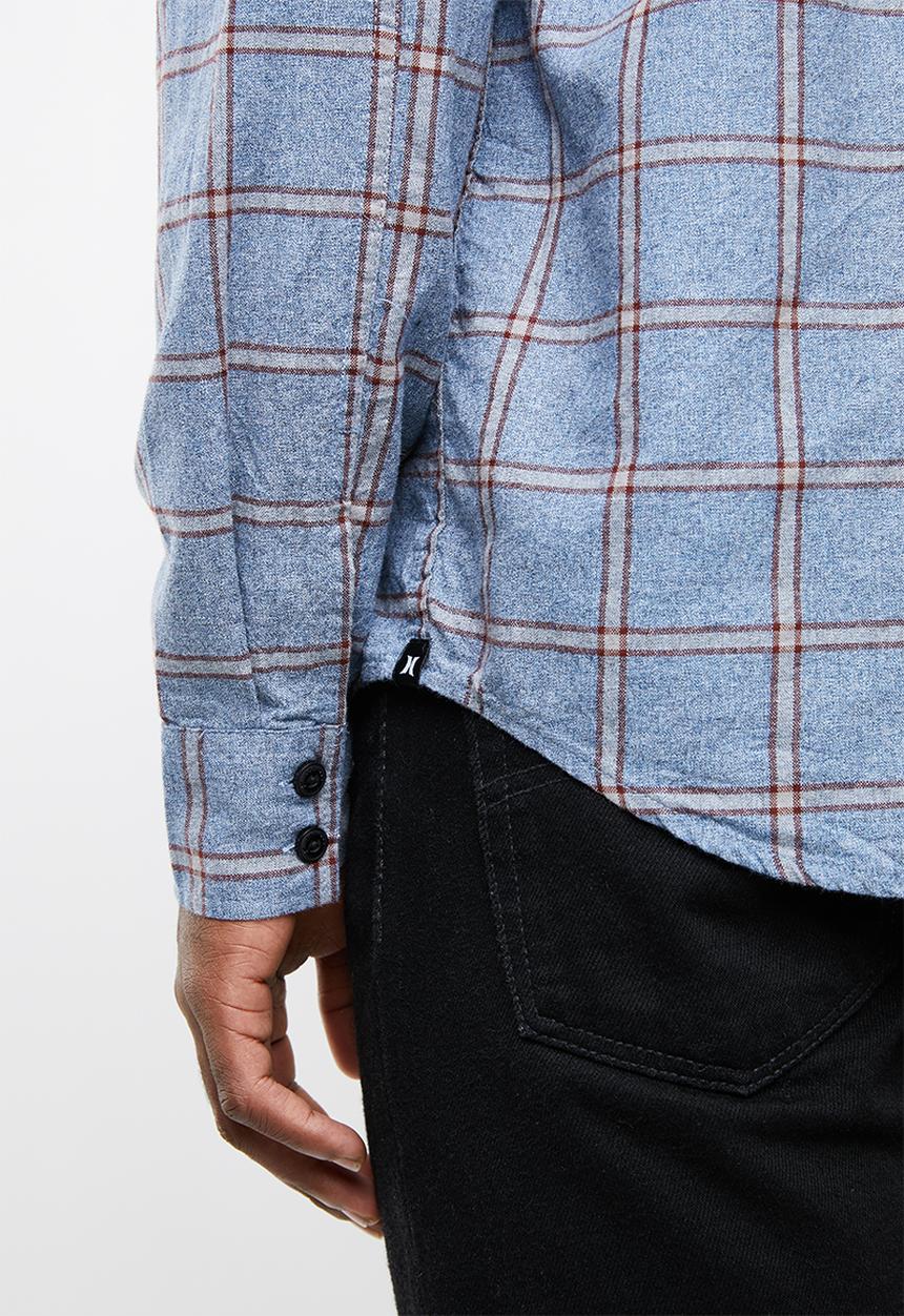 Hurley - Aaron hood long sleeve shirt - blue