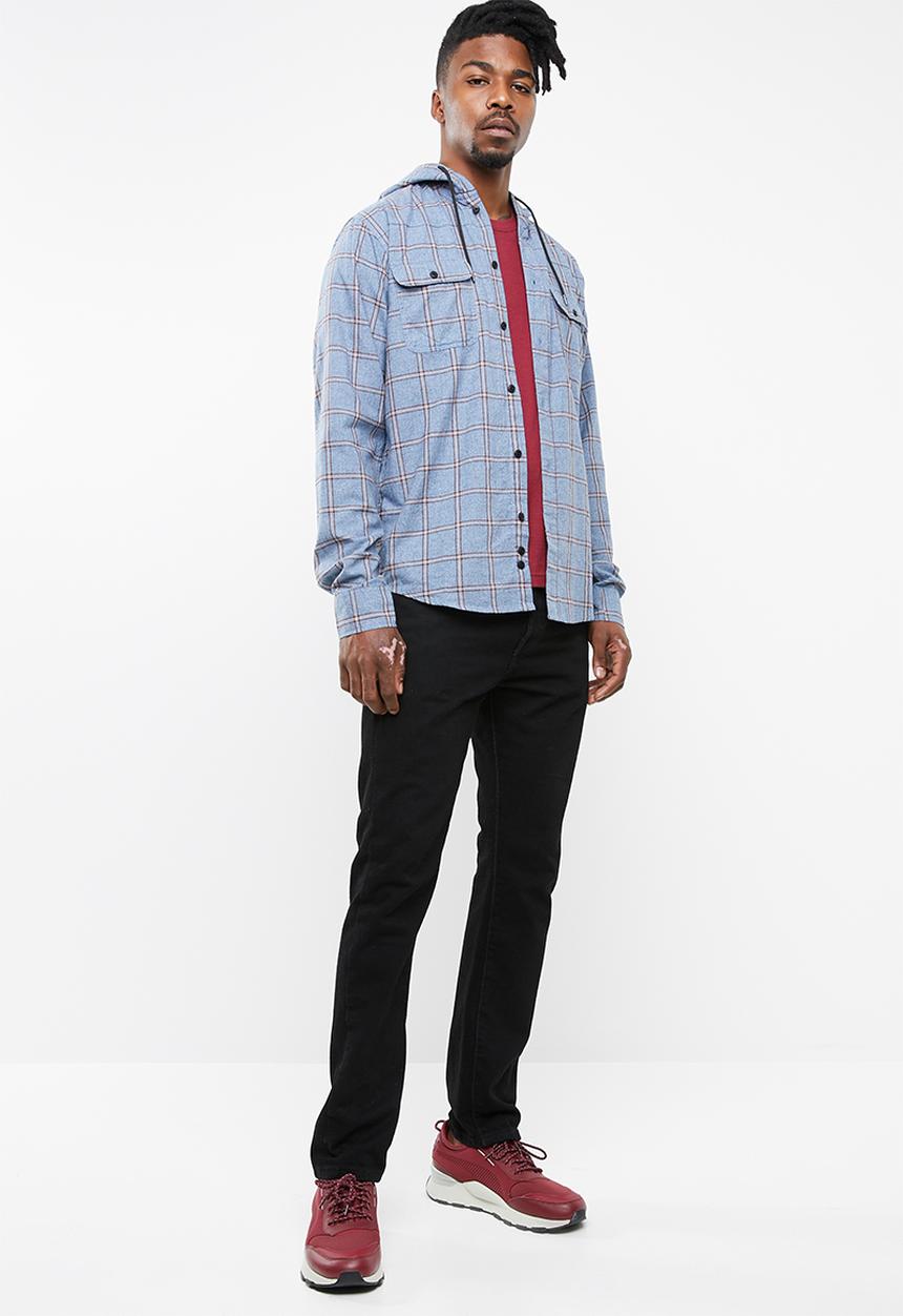 Hurley - Aaron hood long sleeve shirt - blue