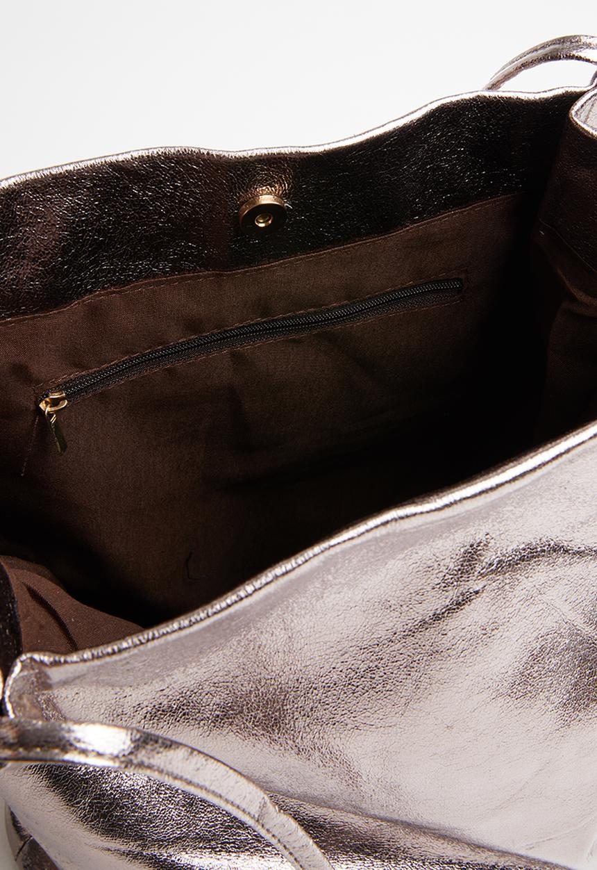 STYLE REPUBLIC - Metallic bucket bag -  rose gold