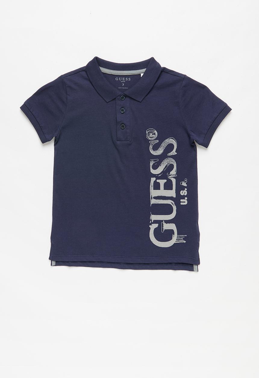 GUESS - Teens short sleeve sideways guess polo - navy