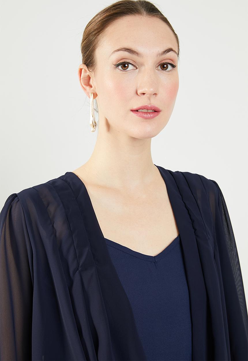 edit - V-neck blouse - navy