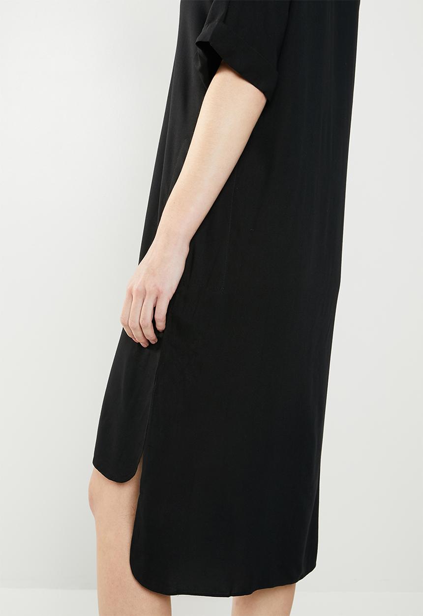 edit - Hi-Lo shirt dress - black