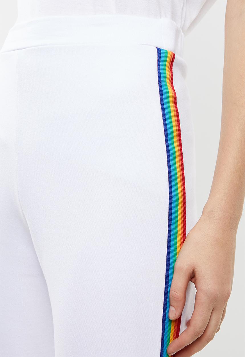 c(inch) - Rainbow stripe pants - white