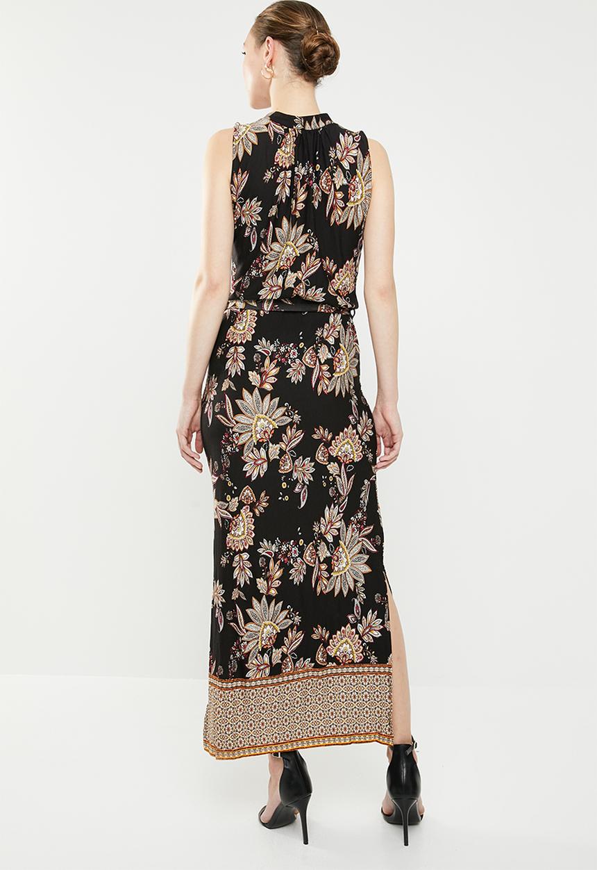 edit - Border print maxi dress - multi 