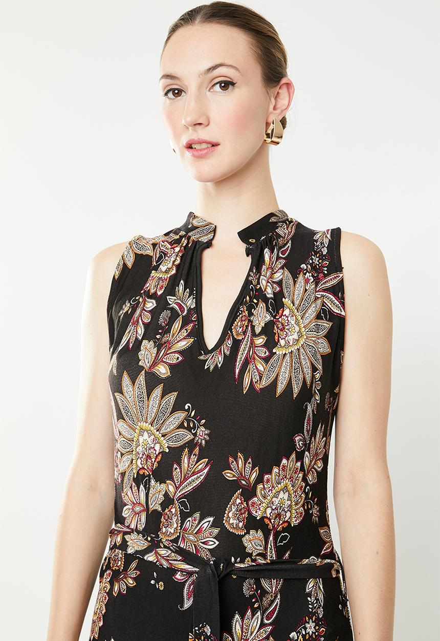 edit - Border print maxi dress - multi 