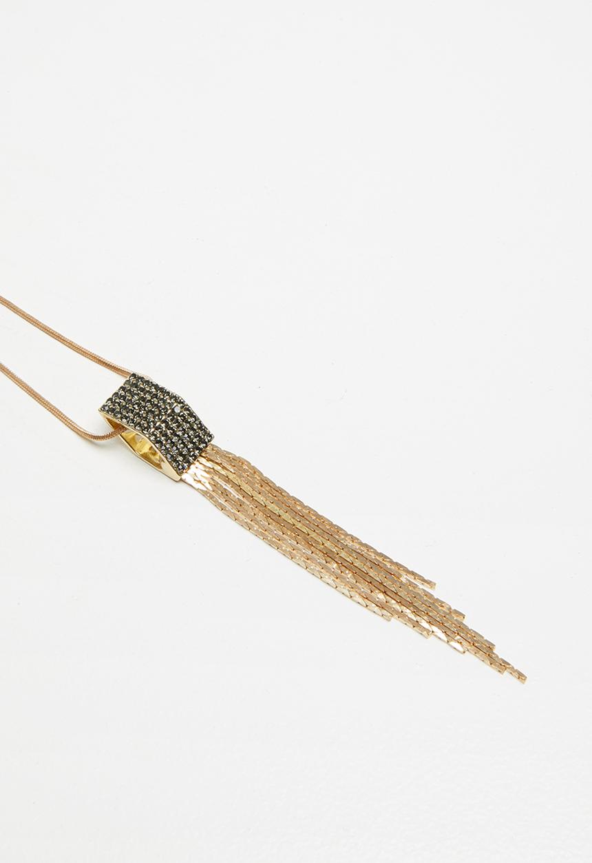 STYLE REPUBLIC - Tassel longer length necklace - gold 