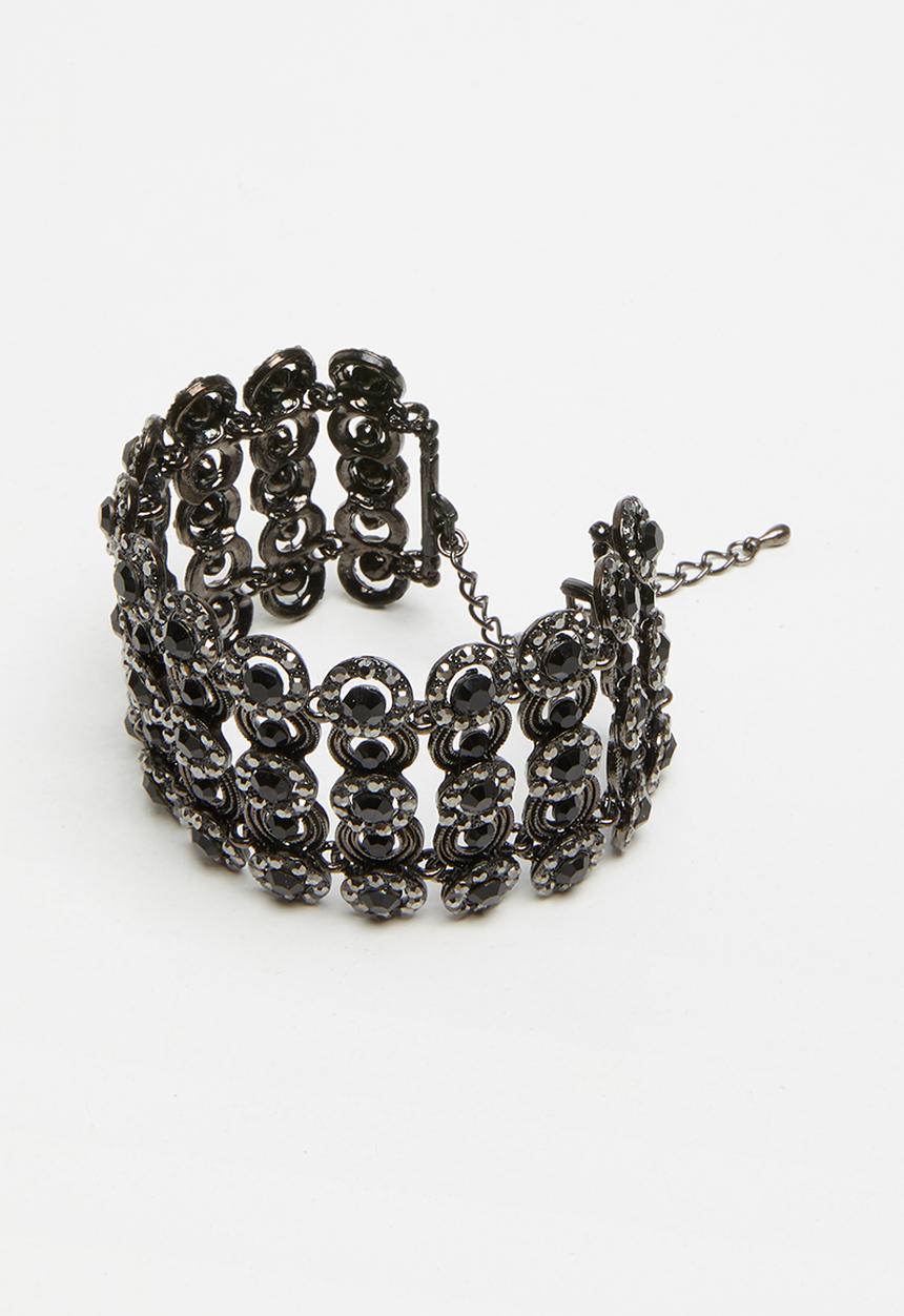 STYLE REPUBLIC - Diamante circle designs bracelet - black 