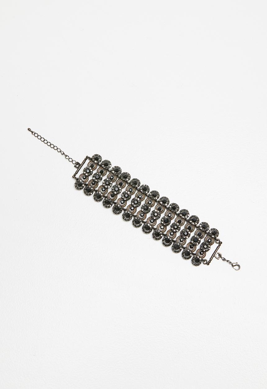 STYLE REPUBLIC - Diamante circle designs bracelet - black 