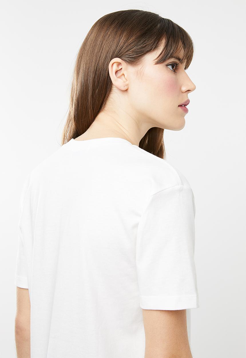 Jacqueline de Yong - Bugs short sleeve embellished top - white 