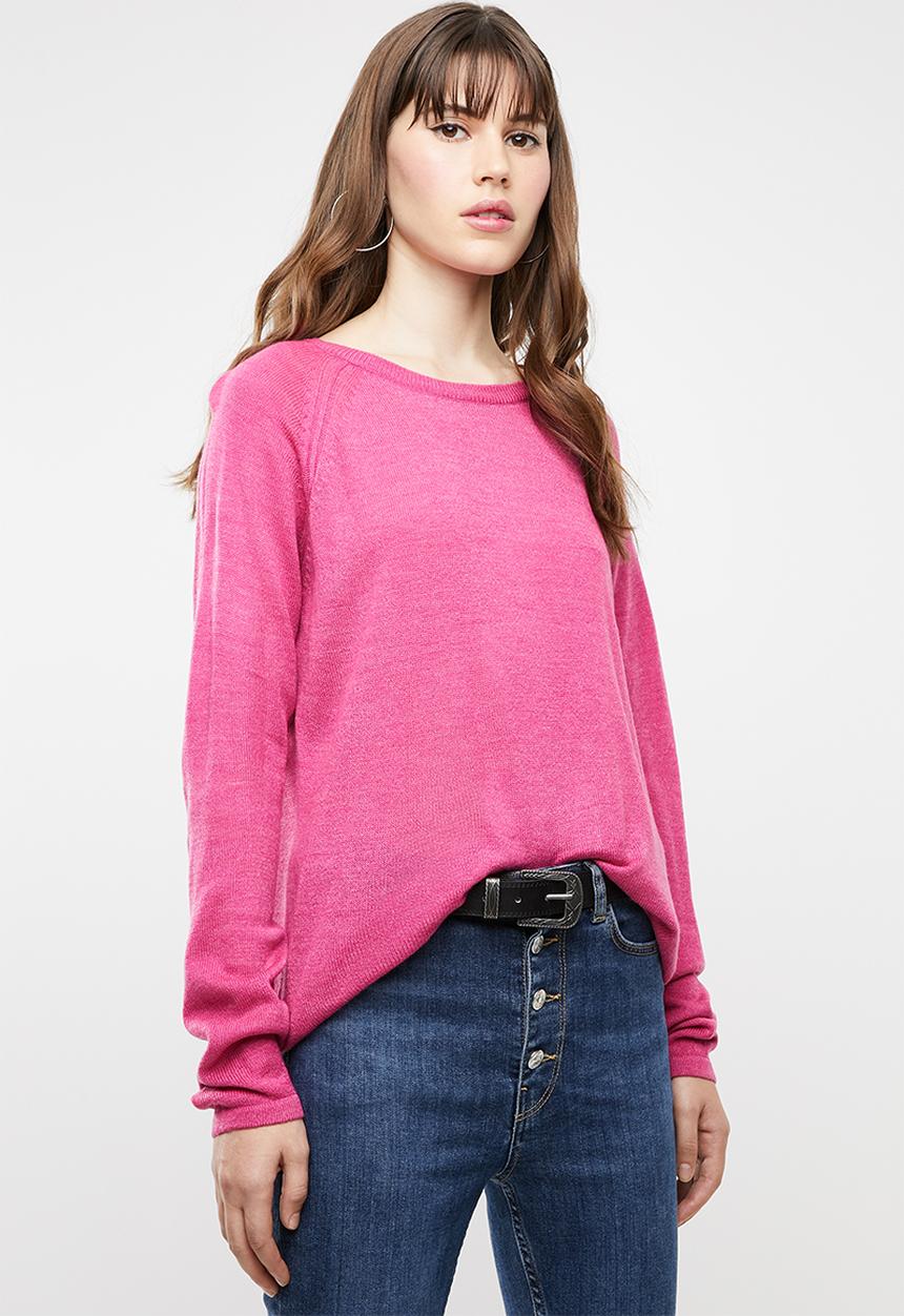 Jacqueline de Yong - Pandora longsleeve pullover knit - pink