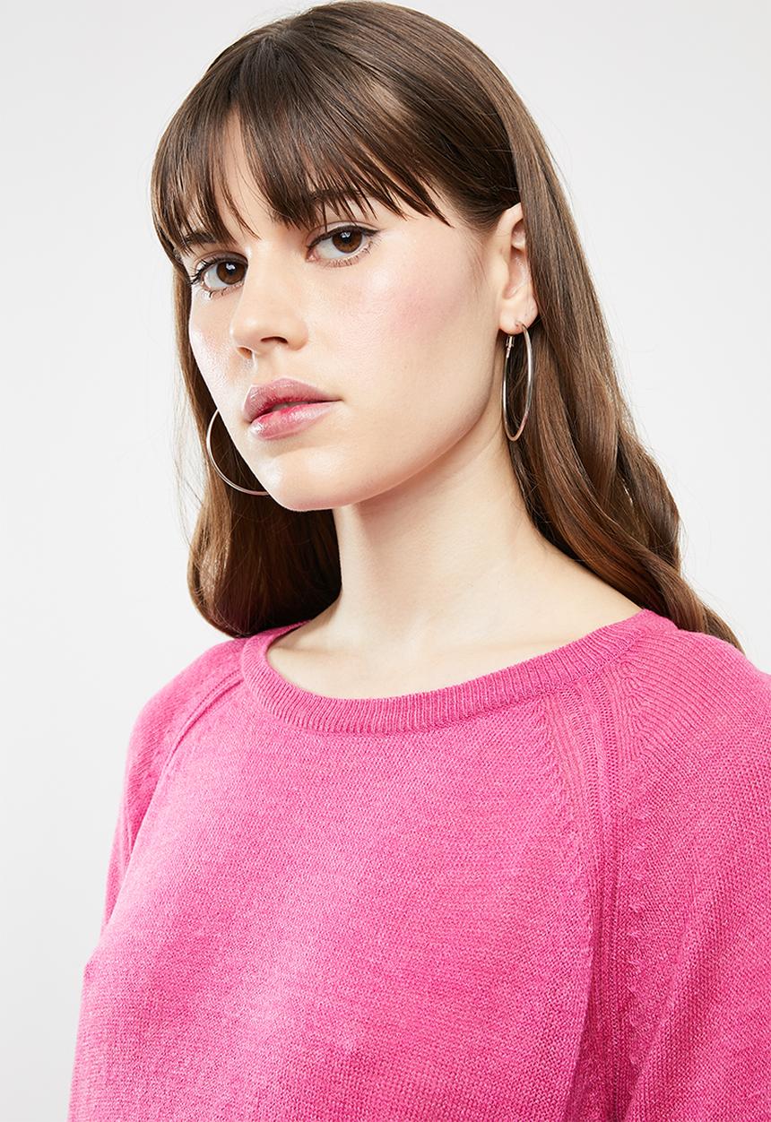 Jacqueline de Yong - Pandora longsleeve pullover knit - pink
