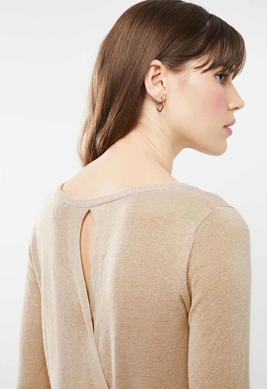 STYLE REPUBLIC - Key hole back detail knit - neutral
