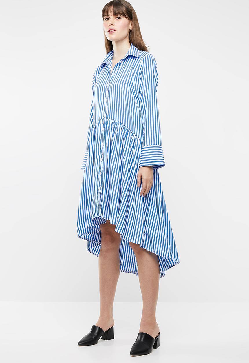 STYLE REPUBLIC - Oversized shirt dress - blue & white