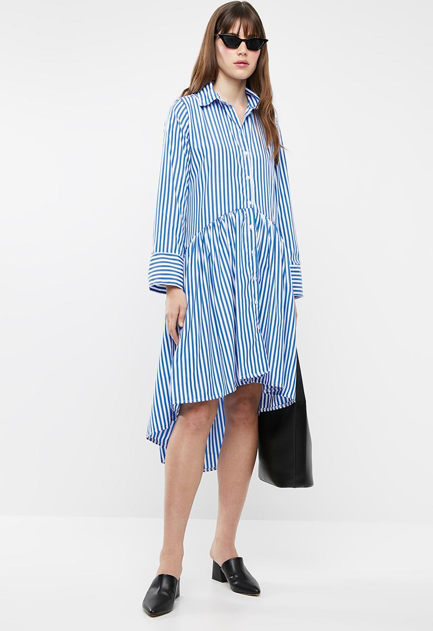 STYLE REPUBLIC - Oversized shirt dress - blue & white