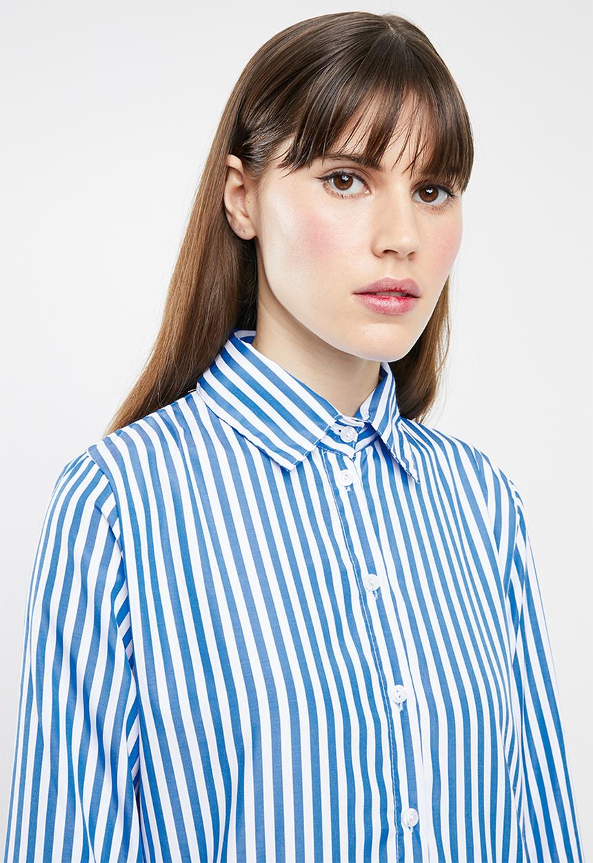 STYLE REPUBLIC - Oversized shirt dress - blue & white